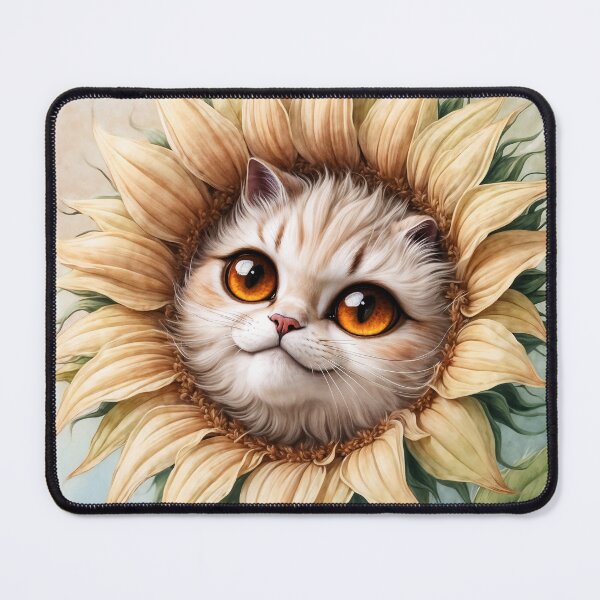 Item preview, Cute Sunflower Cat Face Art - Cat Portrait designed and sold by QQQueen.