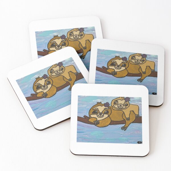 Item preview, Cute Mom and Baby Sloth in the Clouds - Sky Branch Art designed and sold by Faithstarmancil.