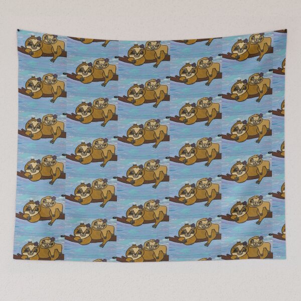 Item preview, Cute Mom and Baby Sloth in the Clouds - Sky Branch Art designed and sold by Faithstarmancil.