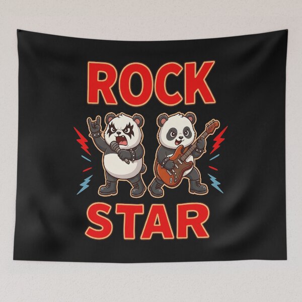 Item preview, Cute Panda Rock Star Kawaii Heavy Metal Band designed and sold by TeddybearClub.