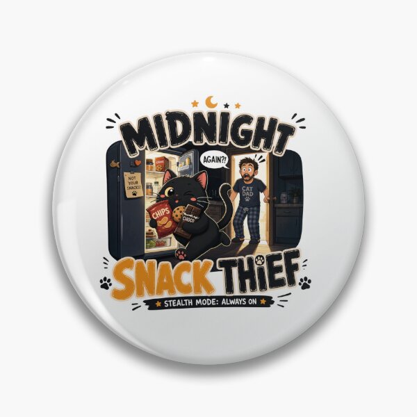Item preview, Midnight Snack Thief Black Cat Dad Funny Kawaii T-Shirt designed and sold by Ashley critters.