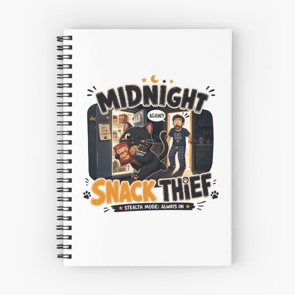 Item preview, Midnight Snack Thief Black Cat Dad Funny Kawaii T-Shirt designed and sold by Ashley critters.