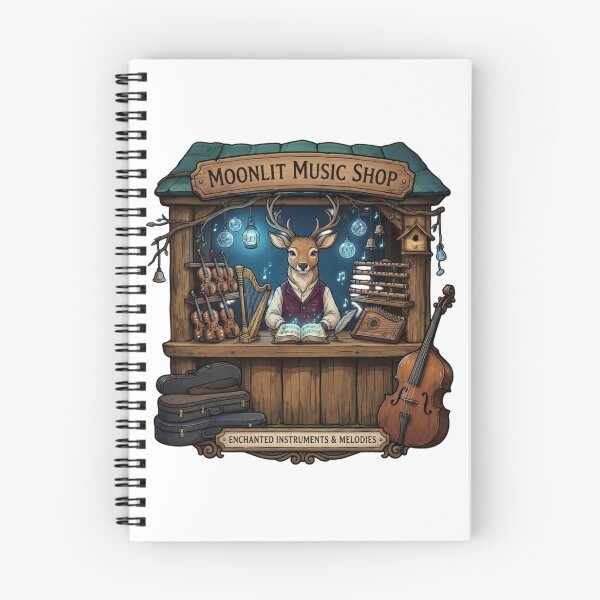 Item preview, Moonlit Music Shop | Enchanted Instruments & Melodies | Fantasy Music Store | Woodland Deer Musician | Magical Sticker designed and sold by MrDev.