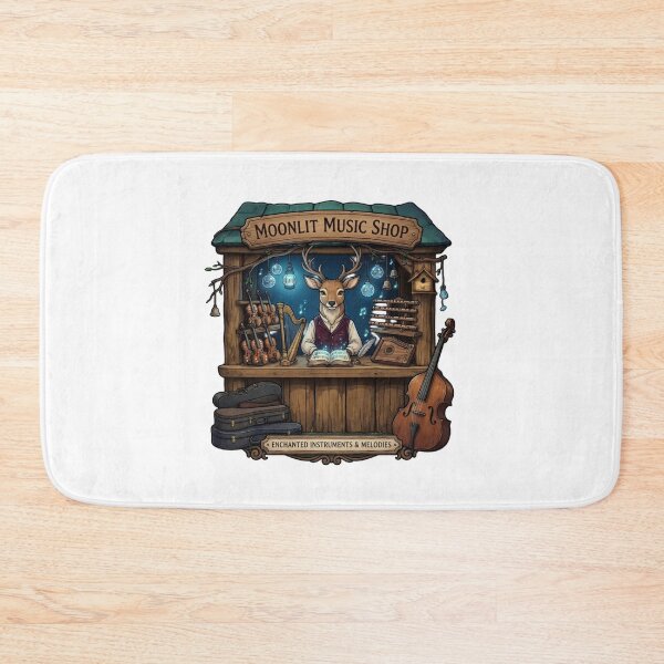 Item preview, Moonlit Music Shop | Enchanted Instruments & Melodies | Fantasy Music Store | Woodland Deer Musician | Magical Sticker designed and sold by MrDev.