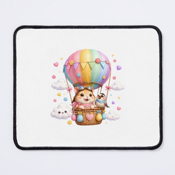 Item preview, Hot air balloon journey with hamster friends designed and sold by QuirkNest Studio .