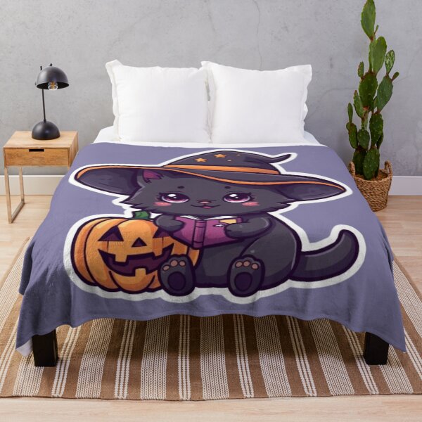 Item preview, Cute Black Cat Witch Kawaii Sticker | Adorable Halloween Cat Mascot designed and sold by Stylestickers55.