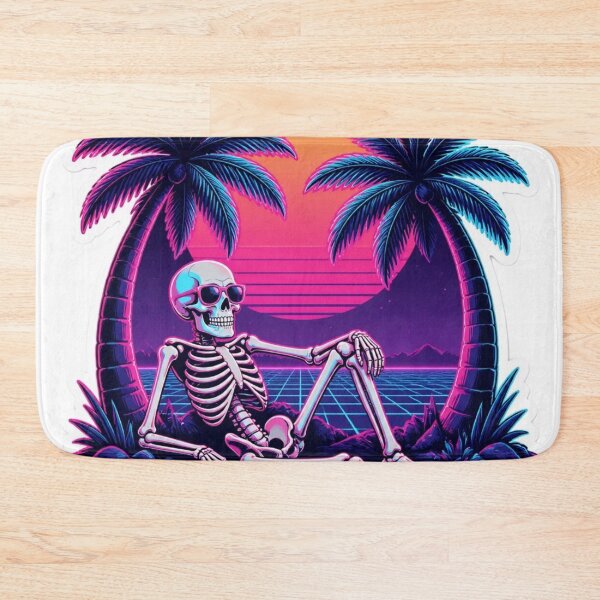 Item preview, Vaporwave Skeleton Palm Trees Retro Halloween designed and sold by StickyGuys.
