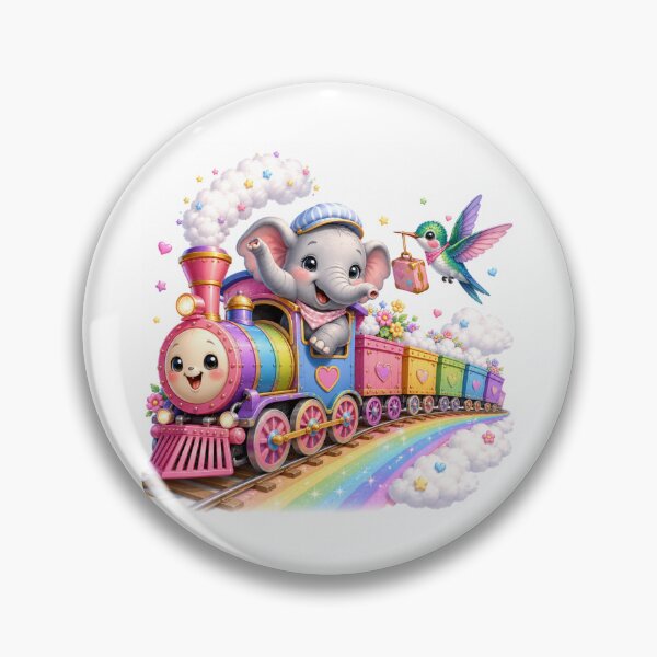 Item preview, Rainbow express with baby elephant  designed and sold by QuirkNest Studio .