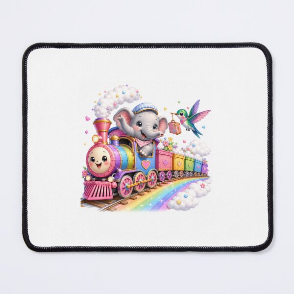 Item preview, Rainbow express with baby elephant  designed and sold by QuirkNest Studio .