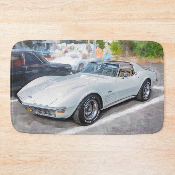Item preview, 1971 Corvette Classic White Technical Blueprint Car Poster designed and sold by RichFrancoCars.