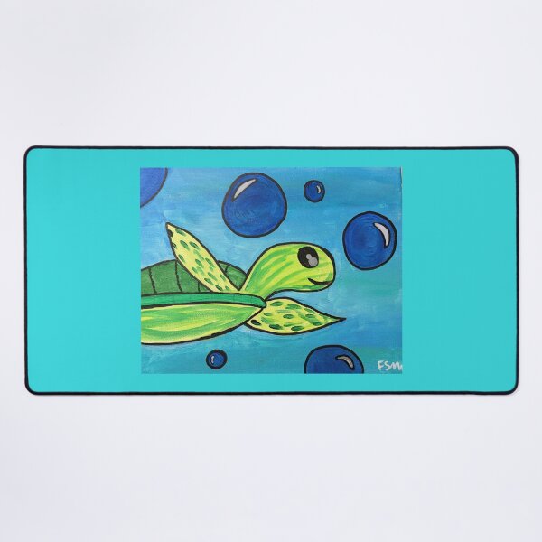 Item preview,  Swimming Sea Turtle Art - Light Blue Ocean Bubbles Design designed and sold by Faithstarmancil.