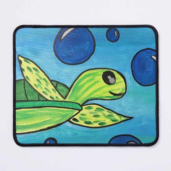 Item preview,  Swimming Sea Turtle Art - Light Blue Ocean Bubbles Design designed and sold by Faithstarmancil.