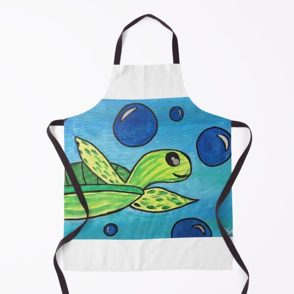 Item preview,  Swimming Sea Turtle Art - Light Blue Ocean Bubbles Design designed and sold by Faithstarmancil.