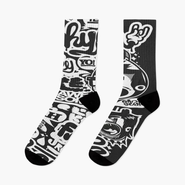 Item preview, Black and White Graffiti Street Art - Urban Typography Collage and Hip-Hop Style Doodles designed and sold by RAYBIL.