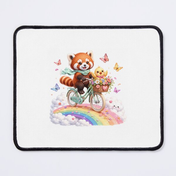 Item preview, Rainbow ride with red panda and little chick designed and sold by QuirkNest Studio .