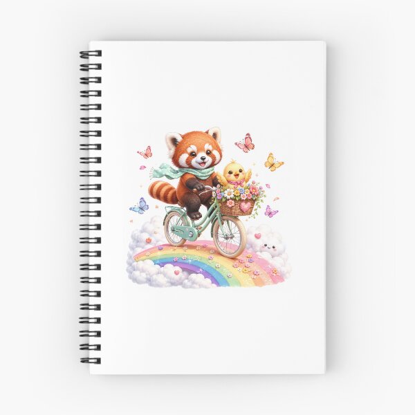 Item preview, Rainbow ride with red panda and little chick designed and sold by QuirkNest Studio .
