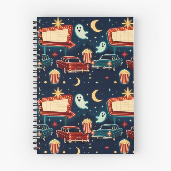 Item preview, Vintage Spooky Drive In Neon Retro Halloween Pattern designed and sold by StickyGuys.