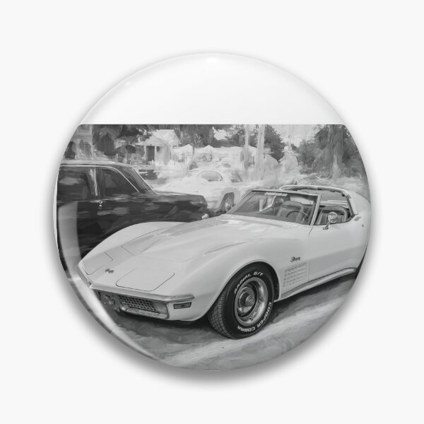Item preview, 1971 Corvette Classic White Technical Blueprint Car Poster designed and sold by RichFrancoCars.