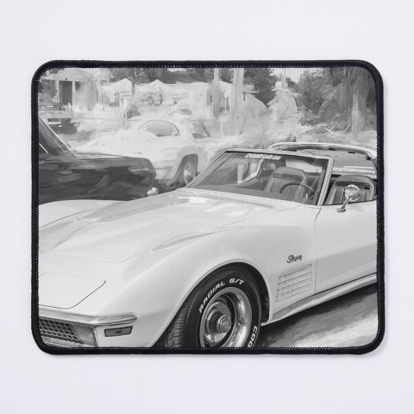 Item preview, 1971 Corvette Classic White Technical Blueprint Car Poster designed and sold by RichFrancoCars.