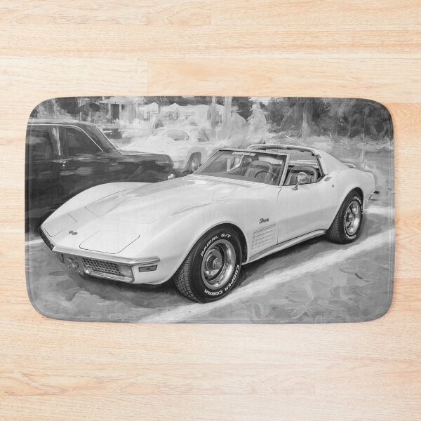 Item preview, 1971 Corvette Classic White Technical Blueprint Car Poster designed and sold by RichFrancoCars.