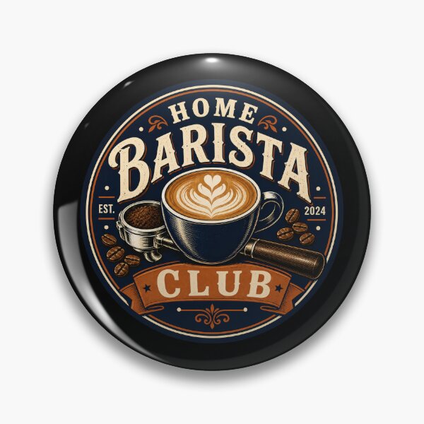 Item preview, Home Barista Club Vintage Coffee Badge designed and sold by Sketchlegacy.