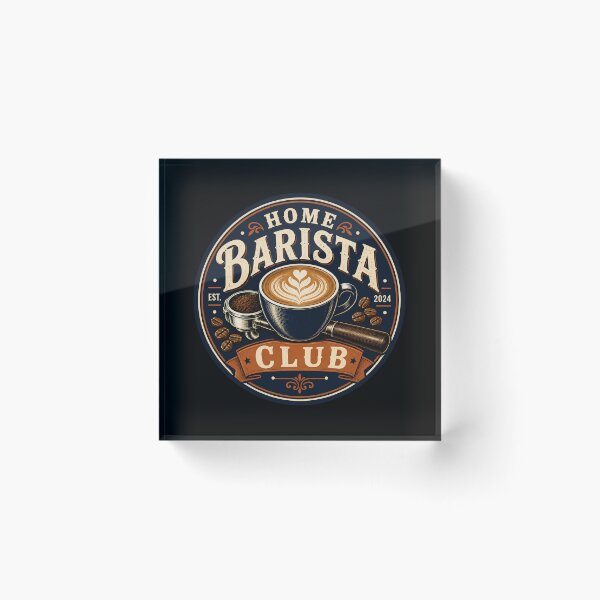 Item preview, Home Barista Club Vintage Coffee Badge designed and sold by Sketchlegacy.