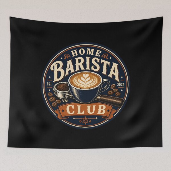 Artikelvorschau, Vintage-Kaffeeabzeichen des Home Barista Clubs entworfen und verkauft von Sketchlegacy.