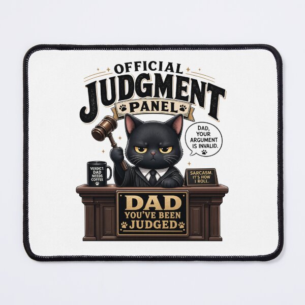 Item preview, Official Judgment Panel Black Cat Dad Funny Kawaii T-Shirt designed and sold by Ashley critters.