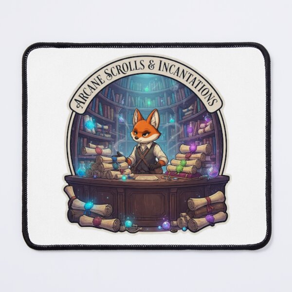 Item preview, Arcane Scrolls & Incantations | Enchanted Scroll Library | Fantasy Fox Wizard Shop | Magical Spell Archive Sticker designed and sold by MrDev.