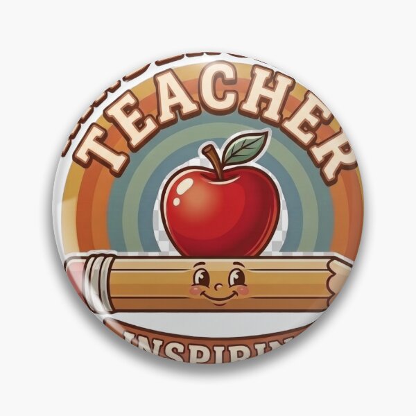 Item preview, Kindergarten Teacher Retro Vintage Badge | Inspiring Little Minds | Cute Teacher Appreciation Gift designed and sold by Void and Neon.