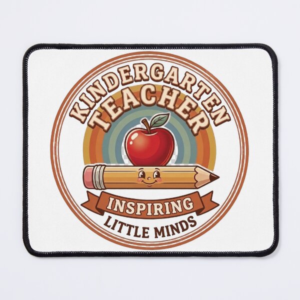 Item preview, Kindergarten Teacher Retro Vintage Badge | Inspiring Little Minds | Cute Teacher Appreciation Gift designed and sold by Void and Neon.