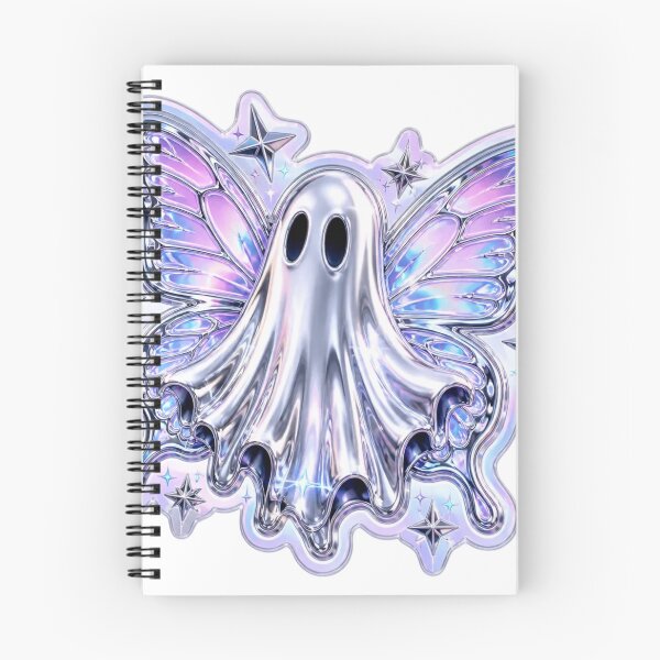Item preview, Y2K Ghost Butterfly Chrome Retro Halloween designed and sold by StickyGuys.