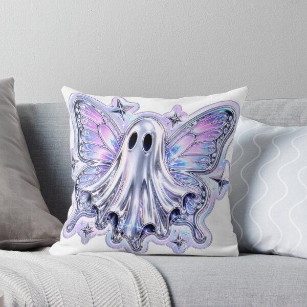 Item preview, Y2K Ghost Butterfly Chrome Retro Halloween designed and sold by StickyGuys.