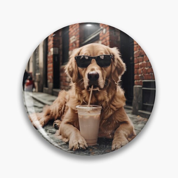 Item preview, Cool Golden Retriever Drinking Iced Coffee Lover Design designed and sold by Grace-Cop.