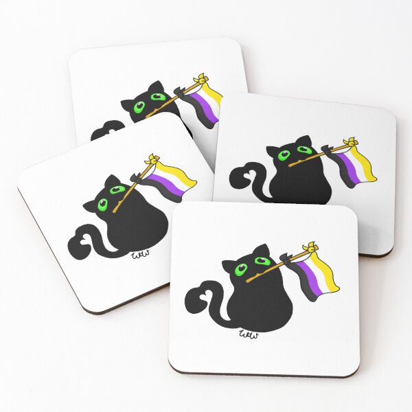 Item preview, Pride Flag Kitty - Non-Binary designed and sold by WorksOfWhimsies.