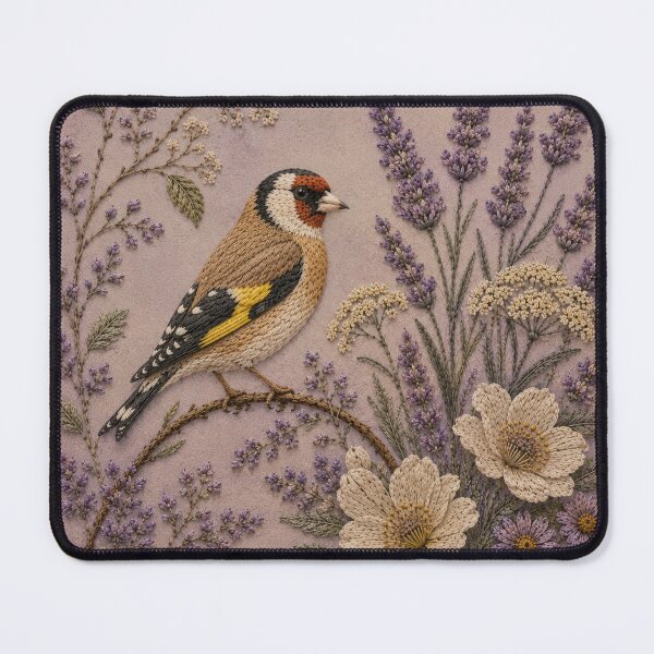 Item preview, Goldfinch Botanical Art, Faux Embroidery designed and sold by HavuNordicShop.