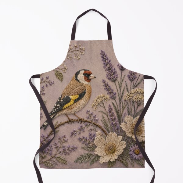 Item preview, Goldfinch Botanical Art, Faux Embroidery designed and sold by HavuNordicShop.