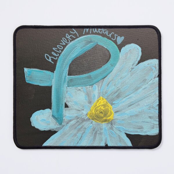 Item preview, Recovery Matters Addiction Awareness - Light Blue Ribbon Flower designed and sold by Faithstarmancil.