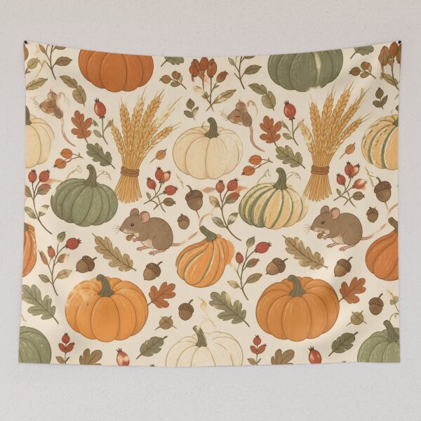 Item preview, Cottagecore Pumpkin Patch Harvest Autumn Pattern designed and sold by StickyGuys.