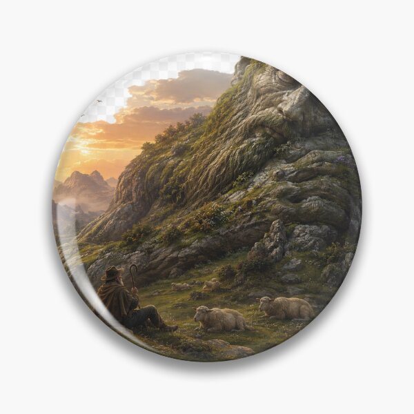 Item preview, The Sleeping Giant and the Shepherd Fantasy Landscape Art designed and sold by TaiwoDesigns.