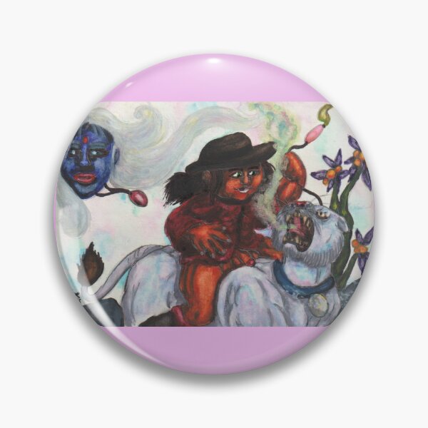 Item preview, Watercolor Illustration Eros riding white Lioness Woman Twin Flames designed and sold by Jonah Augustin Gray.