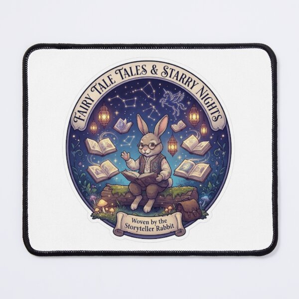 Item preview, Fairy Tale Tales & Starry Nights | Storyteller Rabbit | Enchanted Bedtime Stories | Whimsical Fantasy Library Sticker designed and sold by MrDev.