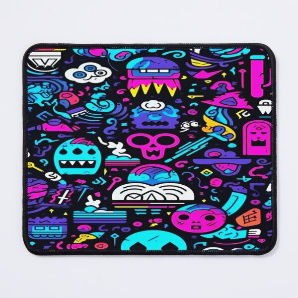 Item preview, Explosion of Neon Doodles - Monsters, Skulls and UFOs in Retro Cartoon Style designed and sold by RAYBIL.