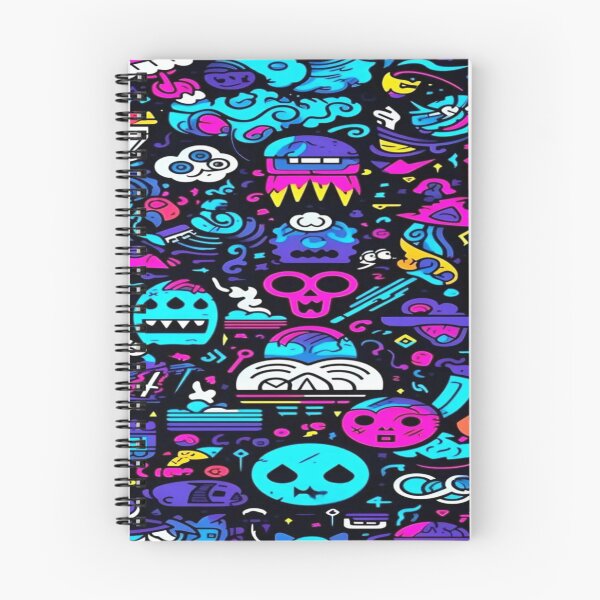 Item preview, Explosion of Neon Doodles - Monsters, Skulls and UFOs in Retro Cartoon Style designed and sold by RAYBIL.