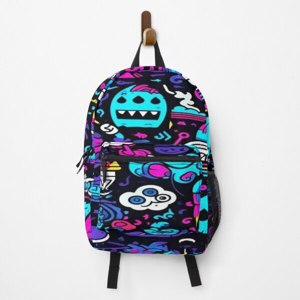 Item preview, Explosion of Neon Doodles - Monsters, Skulls and UFOs in Retro Cartoon Style designed and sold by RAYBIL.