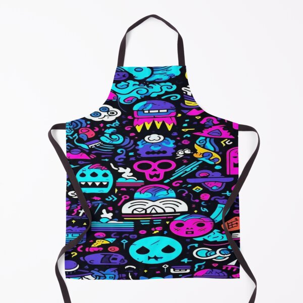 Item preview, Explosion of Neon Doodles - Monsters, Skulls and UFOs in Retro Cartoon Style designed and sold by RAYBIL.