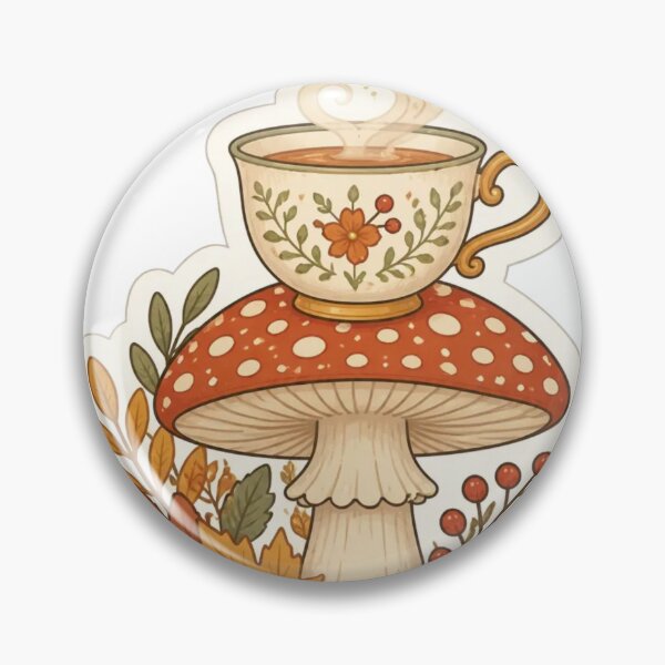 Item preview, Cozy Autumn Tea Toadstool Cottagecore Autumn Art designed and sold by StickyGuys.