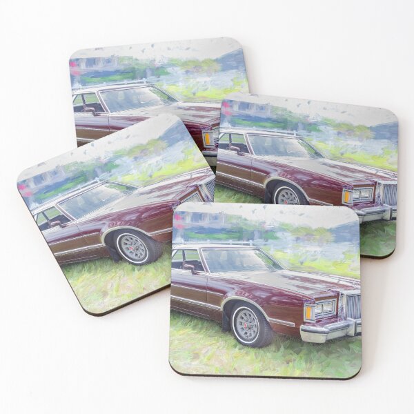 Item preview, 1979 Mercury Cougar XR-7 Deep Burgundy Isolated Paint Style Print designed and sold by RichFrancoCars.