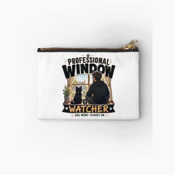 Item preview, Professional Window Watcher Black Cat Dad Funny Kawaii T-Shirt designed and sold by Ashley critters.