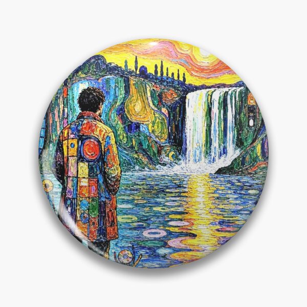 Item preview, Man gazes at waterfall designed and sold by George Hutton Hunter.